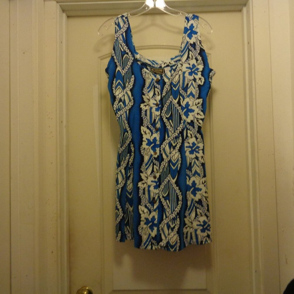 TAHATI PRETTY PRINT SUNDRESS W CORSET BACK BY TIKI PALM M